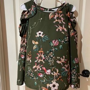 Green floral shirt